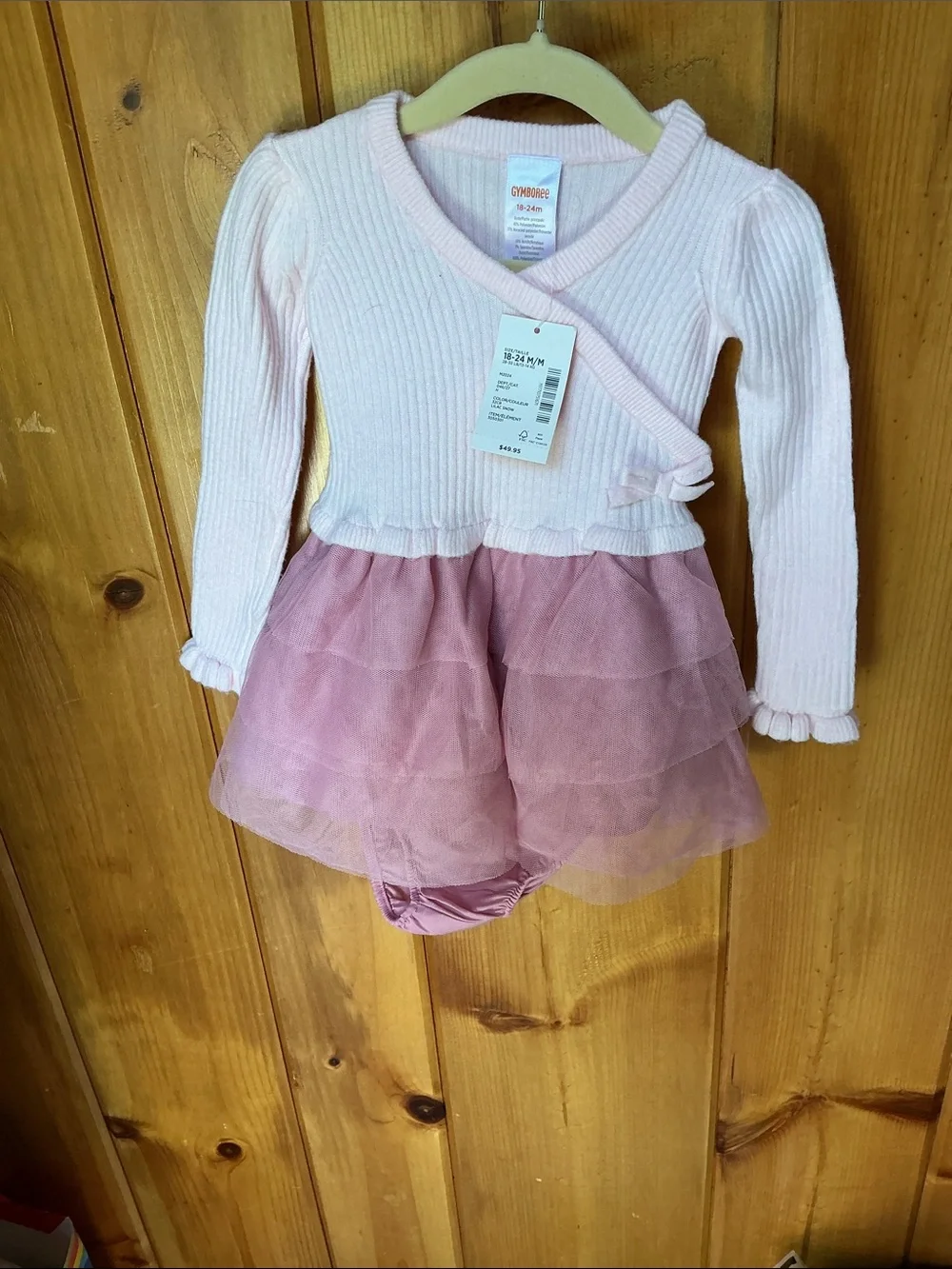 Gymboree Pink Layered Tulle Wrap Bodysuit NWT  18-24 months.